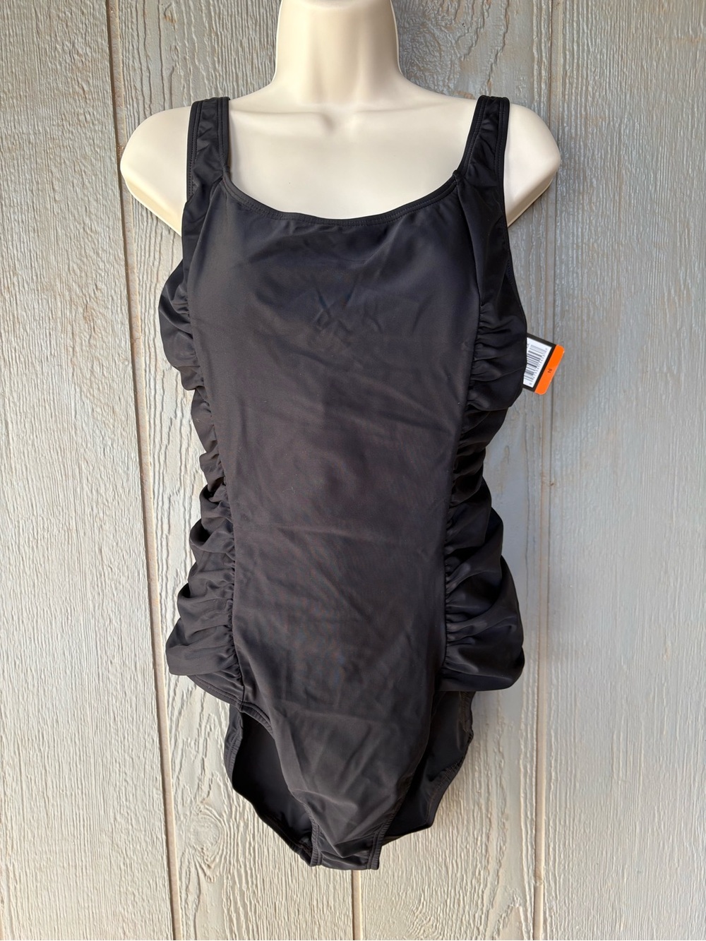 Speedo Black Ruched Side One-Piece Swimsuit